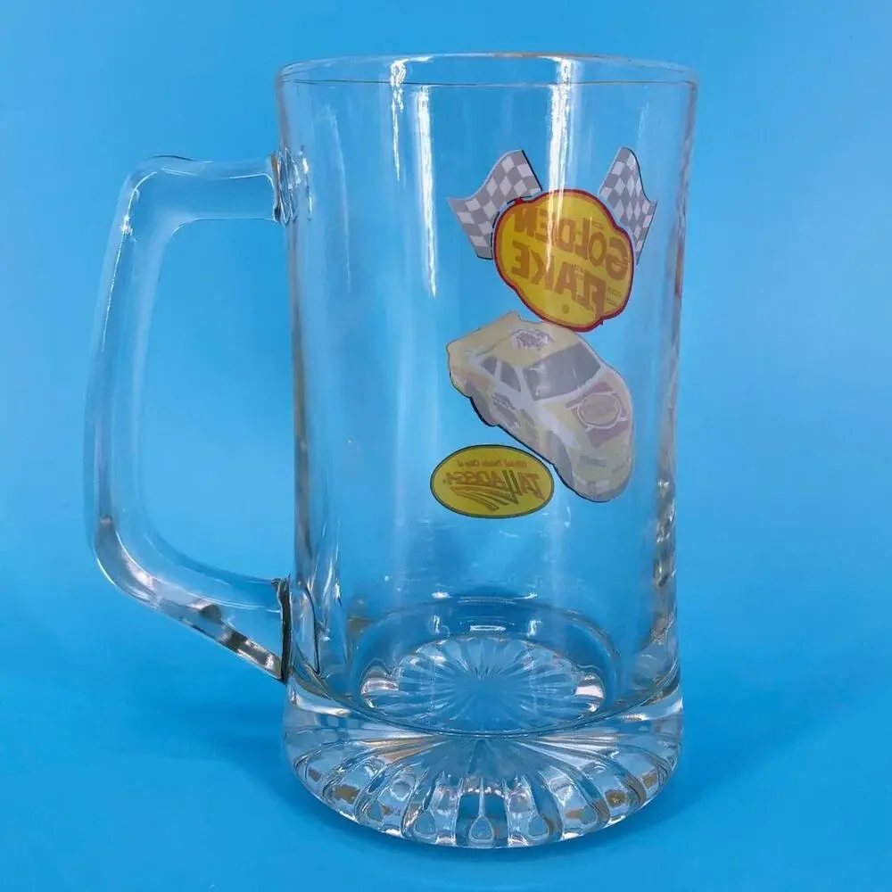 glass beer mug Golden flake Talladega Super Speedway 2000s vintage